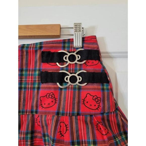 DOLLS KILL X HELLO KITTY GOOD FOR EACH OTHER PLAID MINI SKIRT L - Picture 5 of 8